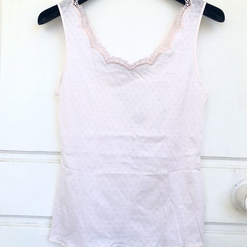 Vintage Lace Tank Top Malizia by La Perla Medium pale pink like new