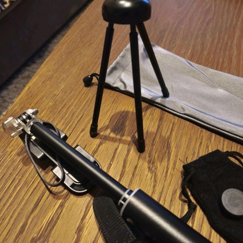 Selfie stick like new with two lenses, tripod base and Bluetooth bracelet