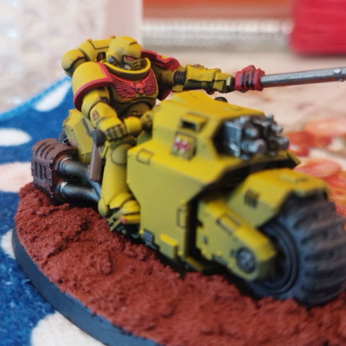 Space Marine Imperial Fists Outriders squad, 3 figures