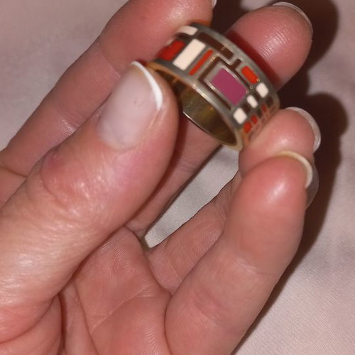 Stainless Steel Ring with Enamel new