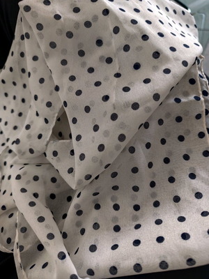 Polka Dot Scarf like new, black and white