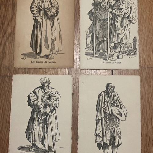 Pack of 25 vintage French postcards «les gueux» like new