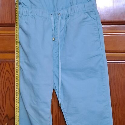 Zara Trafaluc Mint Aqua Blue Sleeveless Drawstring Overall Jumpsuit, Size XS