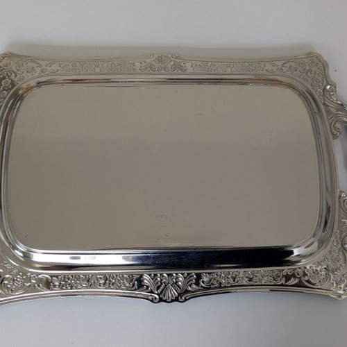 Vintage INOX serving tray used, Twin Bird Made in Japan