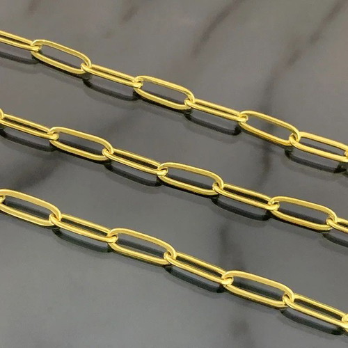 18K Gold Plated Necklace 55cm Length, 6macro Thickness, New