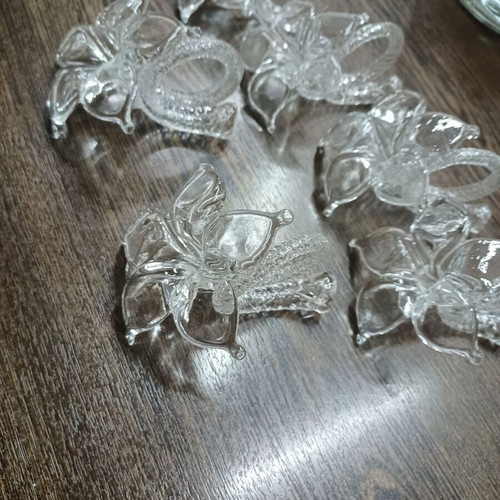 Glass napkin holders set of 6, like new, luxury