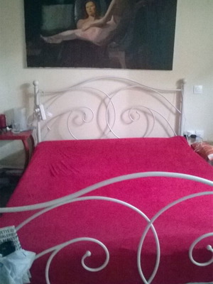 Κρεβάτι μεταλλικό διπλό 200x150cm μεταχειρισμένο, λευκό