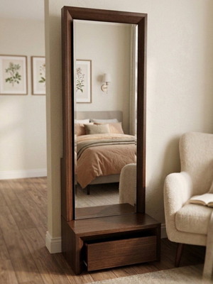 Storage column with mirror and drawer like new