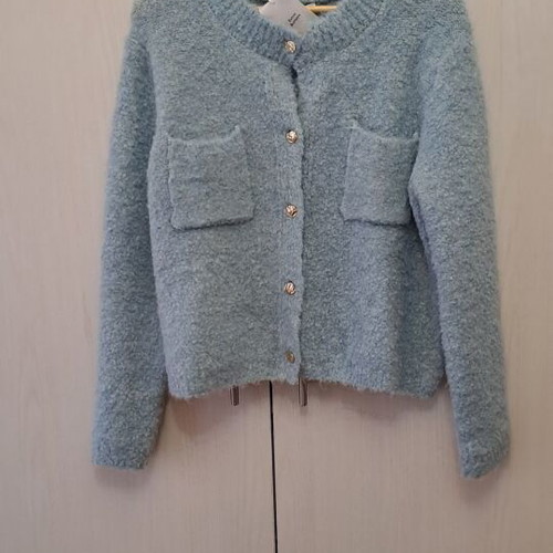 Mango women's tweed jacket cardigan XL new blue