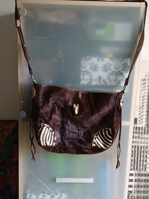 Zara crossbody bag brown castor pony skin like new