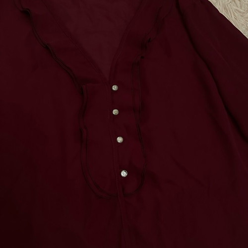 Burgundy blouse like new with stylish sleeve design