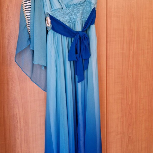 Shine2gether ombre dress new, size Small / Medium, blue turquoise