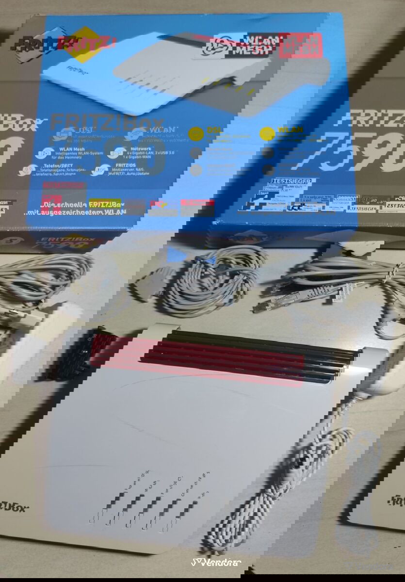 ModemRouterAVMFRITZ!Box7590VDSL2Wi‑Fi5με4ΘύρεςGigabitEthernetκαινούριο