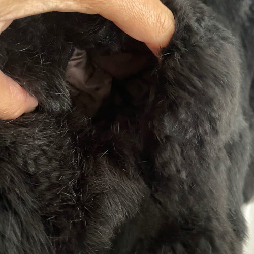 Fur vest used, black, size L