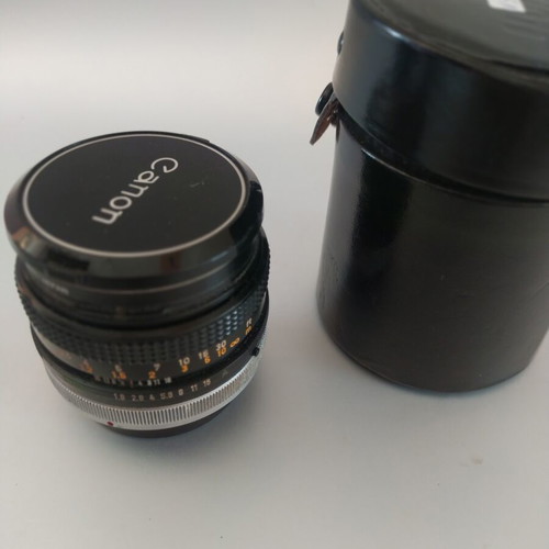 Canon FD 50mm F1.8 SC lens used with pico glass1A filter and case