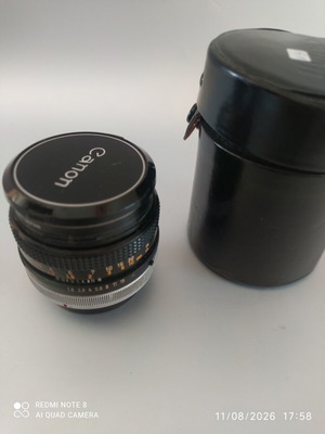 Canon FD 50mm F1.8 SC lens used with pico glass1A filter and case