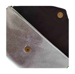 Handmade handheld bag from two-tone synthetic leather, new