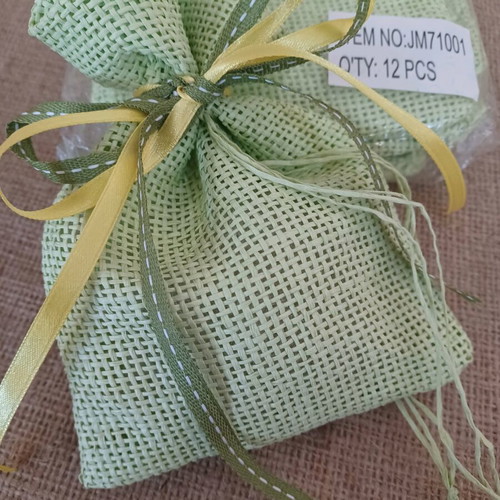 Straw pouches light green, pack of 100, new