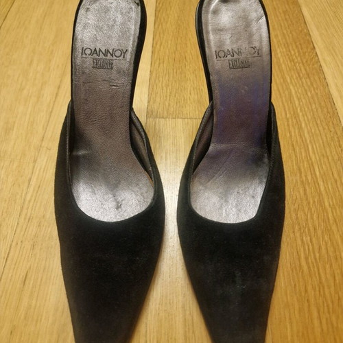 Women's suede mule used, size 38, black Ioannou exclusive