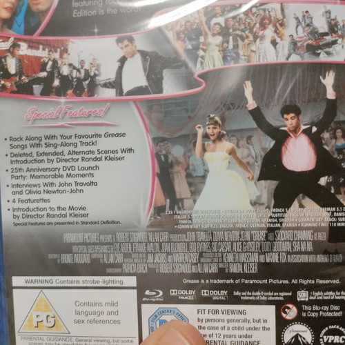 Grease Blu-Ray new, comedy romantic musical
