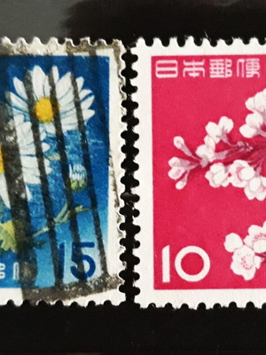 Σφραγίδες Ιαπωνίας 1961 & 1966, σαν καινούργιες, λουλούδια (2)