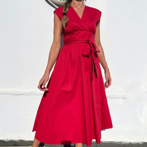 Icona by Kaos dress used, 60s style, size M, red