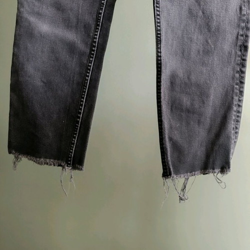 H&M High-Waisted Jeans Straight Leg Like New Black/Grey