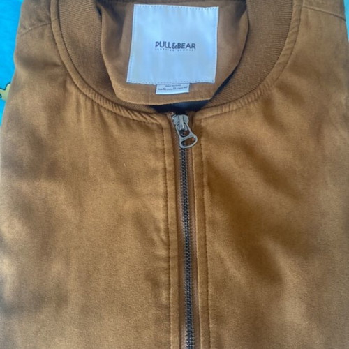Pull & Bear leather jacket used, brown, size XL