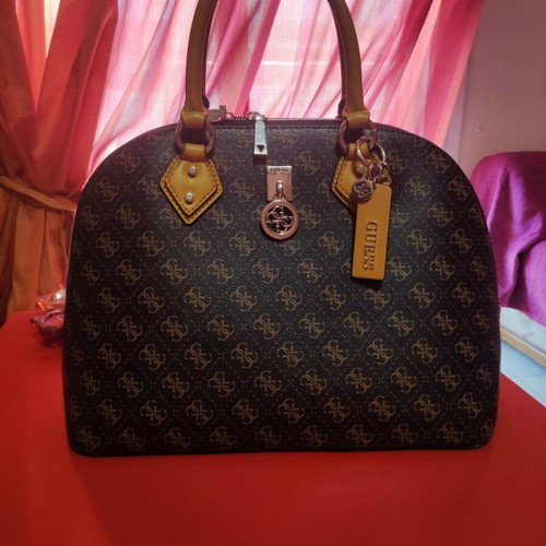 Guess handbag with extra crossbody strap, like new, brown and yellow