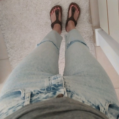 Topshop women's jeans used, Girlfriend style, size S