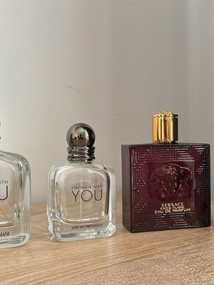 Άδεια μπουκάλια αρωμάτων Stronger with You, Versace, Emporio Armani καινούργια