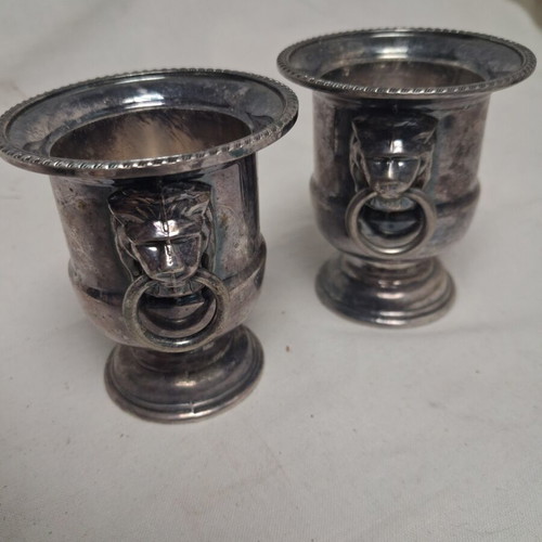 Vintage Viners Sheffield silverplated lion head container set like new