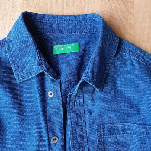 Benetton boys' dress shirt 10-11 years, 150cm like new, blue