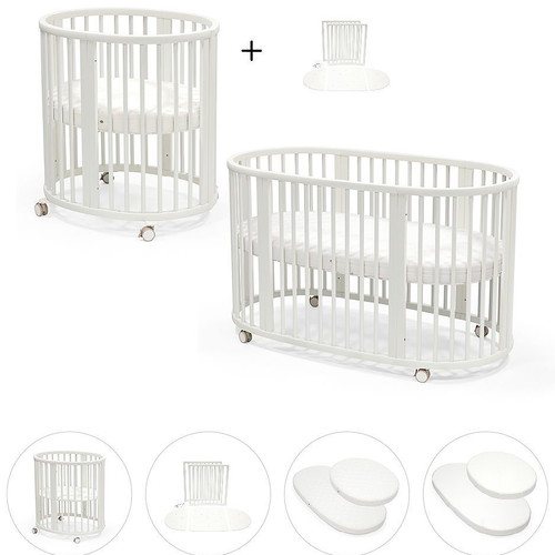 Stokke Sleepi Mini and Bed Extension White Baby Cot Set
