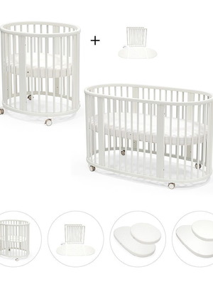 Stokke Sleepi Mini and Bed Extension White Baby Cot Set