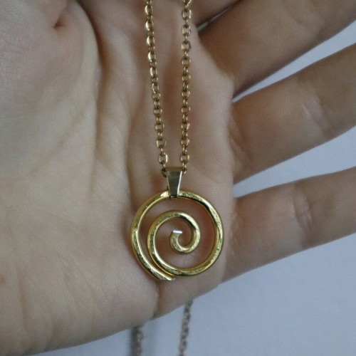 Steel necklace with spiral new, gold-colored