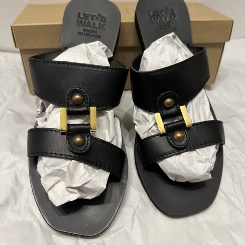 Lets Walk Sandals leather sandals with gold decorations, size 40-41