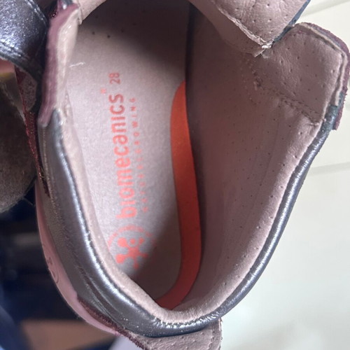Biomecanics Shadow leather anatomical kids boots size 28 like new, grey and purple