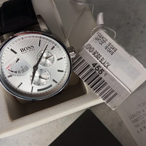 Ανδρικό ρολόι Hugo Boss 1512415 καινούργιο με δερμάτινο λουράκι