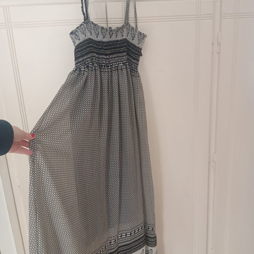 Maxi dress like new, one size fits L to 3XL, black and white