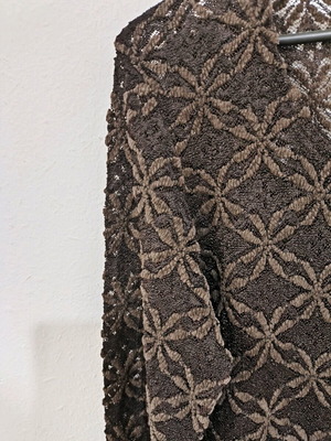 Brown blouse with flower patterns like new