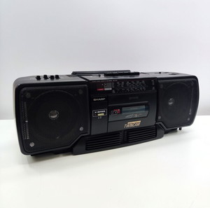 SHARP WQ-T237 Twin Cam DOUBLE CASSETTE Dubbing Recorder Boom Box AM/FM Radio