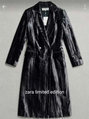 Zara limited edition thin coat, black, XS