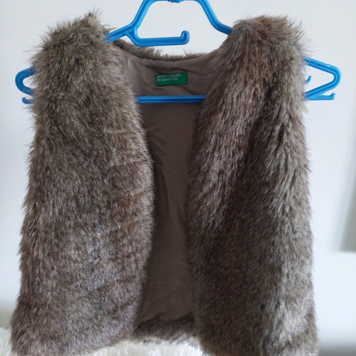 Benetton Kids Sleeveless Fur Vest New Ecological Fur