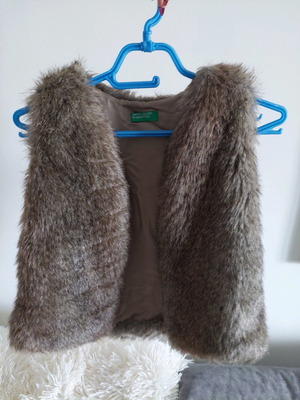 Benetton Kids Sleeveless Fur Vest New Ecological Fur