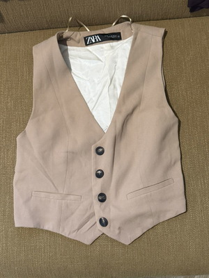 Zara γιλέκο oversize σε μπεζ, μέγεθος XS
