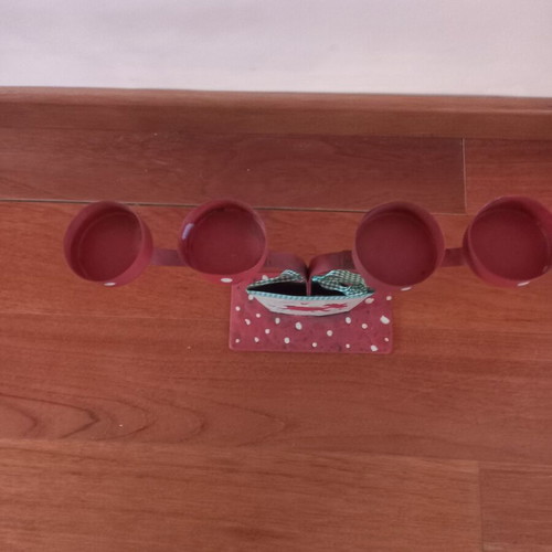 Christmas candlestick used, tin for tealights