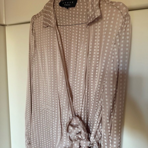Lynne Mini Wrap Dress Like New Nude Pink Geometric Print