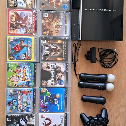 Playstation 3 like new with Move and 14 games