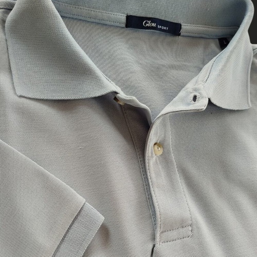 Glou men's polo shirt, light blue, size Large